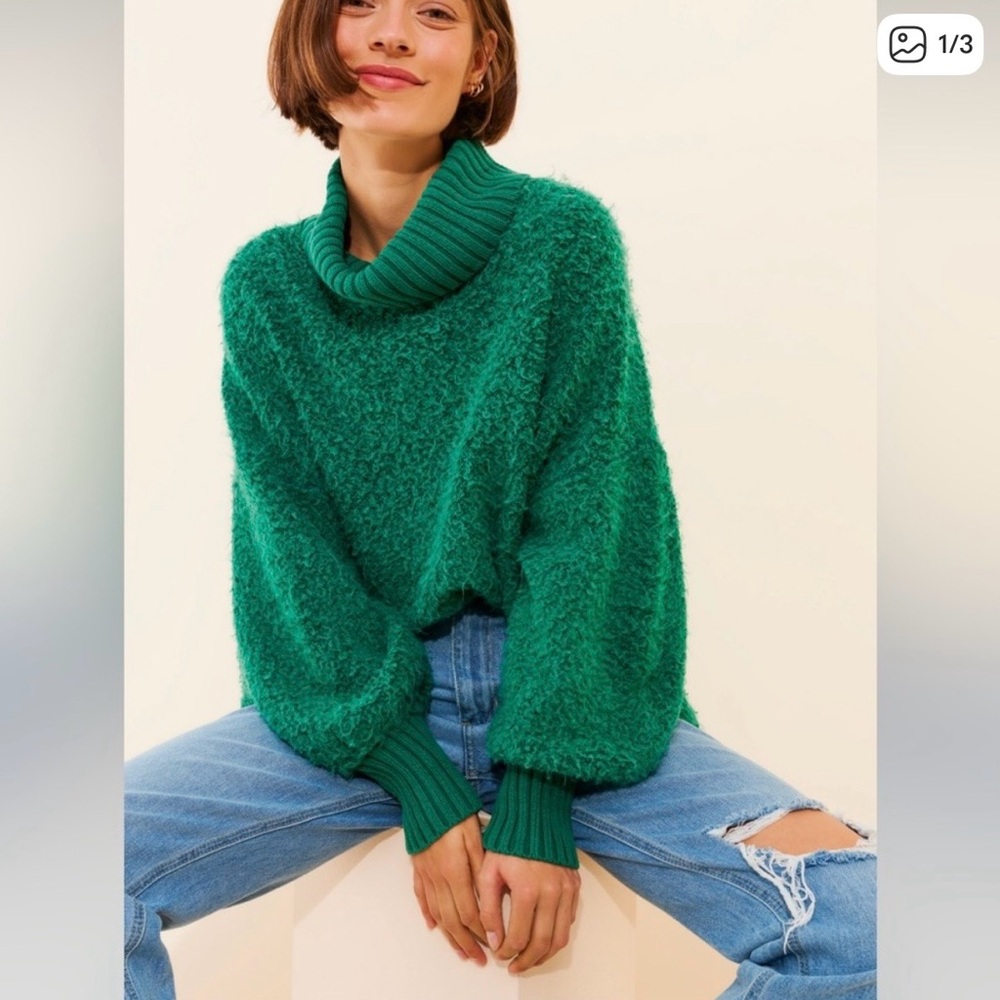 Free People Emerald Cowl Neck Sweater